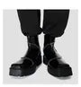 Platform Square Toe Plain Zipped Genuine Leather Short Boots