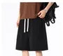 Drawstring Waist Plain Wide Leg Sweat Shorts