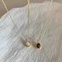 Faux Cat Eye Stone Pendant Alloy Necklace