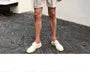 High Waist Plain Roll Up Hem Shorts