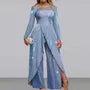 3XL - Long-Sleeve Cold-Shoulder Glitter Asymmetrical Jumpsuit