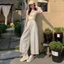 Drawstring Waist Plain Ruffle Cropped Baggy Pants