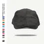 Faux Leather Brim Faux Suede Flat Cap