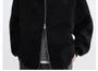 Stand Collar Plain Panel Zip Hoodie