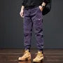 Mid Rise Plain Straight Leg Cargo Pants