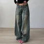 Low Waist Washed Loose-Fit Wide-Leg Jeans