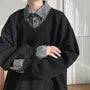 Mock Two-Piece Collared Sweatshirt