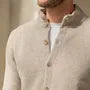 Mock Neck Button-Up Plain Cardigan