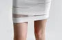 High Rise Plain Sheer Panel Knit Mini Pencil Skirt