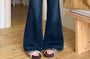 Mid Waist Washed Bell Bottom Jeans