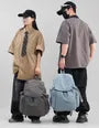 Plain Buckled Drawstring Nylon Backpack