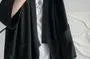 3/4-Sleeve Plain Open Front Kimono Jacket