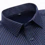 Long Sleeve Collared Striped Fleece Lined Button Shirt