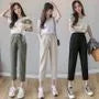 Drawstring-Waist Crop Tapered Pants