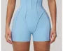 Short-Sleeve Plain Half Zip Sport Romper