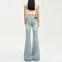 Low Waist Washed Flared Jeans
