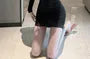 Long Sleeve One Shoulder Plain Cutout Ruched Mini Sheath Dress
