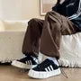 Mid Rise Plain Wide Leg Cargo Pants