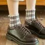 Set of 4: Plaid Crew Socks
