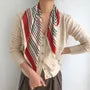 Striped Silk Square Scarf