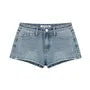 Low Waist Washed Denim Shorts