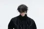 Mock Neck Rhinestone Detail Fluffy Sweater