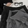 High Waist Plain Mini A-Line Layered Skirt