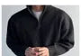 Stand Collar Plain Ribbed Half Zip Sweater