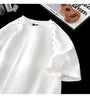 Short-Sleeve Crew Neck Plain Studded T-Shirt