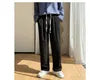 Drawstring Waist Plain Straight Leg Pants