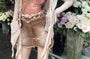 Lace Camisole Top / Ruffled Open Front Jacket