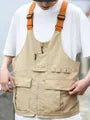 Two Tone Buckled Zip Cargo Vest