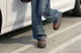 Mid Waist Washed Paneled Wide Leg Jeans