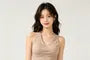 V-Neck Plain Cropped Tank Top