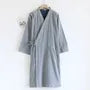 V-Neck Striped Sashed Kimono Robe