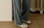 High Rise Fleece-Lined Washed Loose Fit Jeans