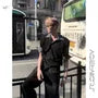 Mock Two-Piece Short-Sleeve Striped Collar Polo Shirt
