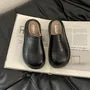 Platform Fleece-Lined Faux Leather Mules