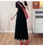 Maternity Short-Sleeve Crew Neck Plain Maxi T-Shirt Dress