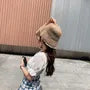 Lace Trim Straw Bucket Hat