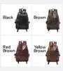 Plain Faux Leather Zip Backpack