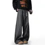Mid Rise Plain Wide Leg Pants