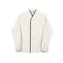 Long Sleeve Contrast Trim Pleated Shirt
