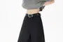 Mid Rise Plain Wide Leg Dress Pants