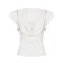 Ruffle Sleeveless Cowl Neck Plain Chain Detail Crop Top