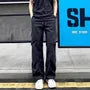 Drawstring Waist Plain Wide Leg Cargo Pants