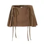 Low Waist Plain Pleated Drawstring Mini A-Line Skirt