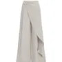 Mid Rise Plain Asymmetrical Wide Leg Dress Pants