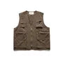 V-Neck Plain Zip-Up Cargo Vest
