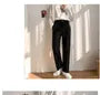 High Waist Plain Straight Leg Pants